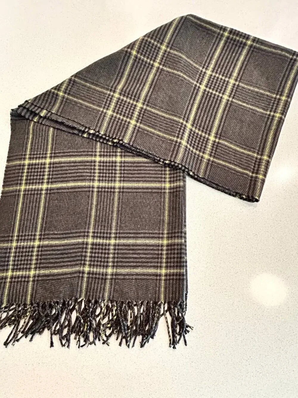GAP Plaid Tartan Scarf – Brown Black Olive Gold – 100% Acrylic – NWT